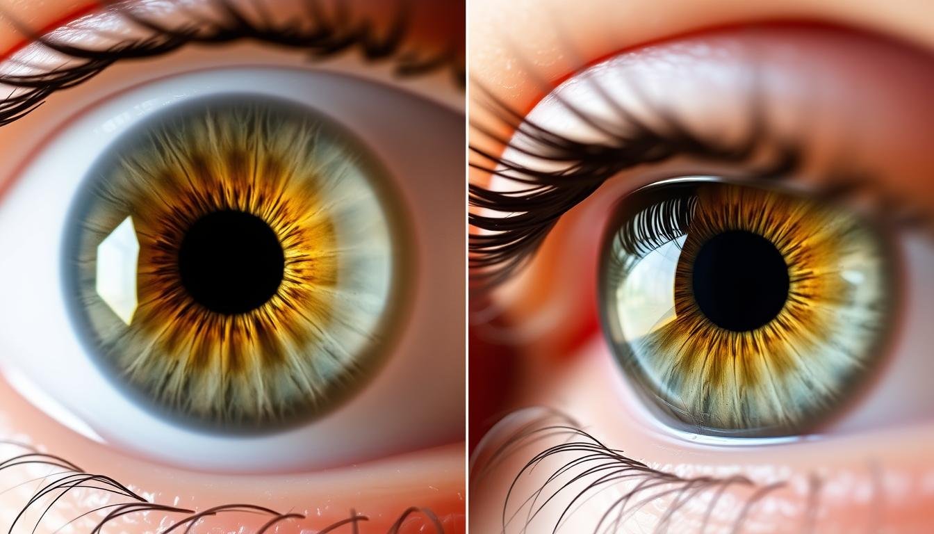 Before and after images showing reduction in stress rings with proper management
