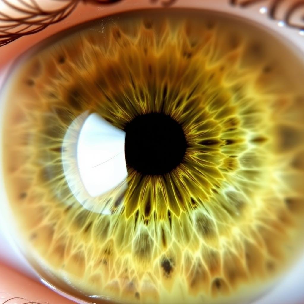Biliary iris constitution type with greenish coloration analyzed in iridology meaning studies