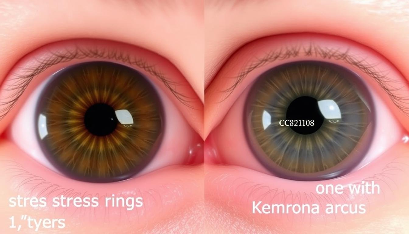 Comparison between stress rings and corneal arcus in eyes