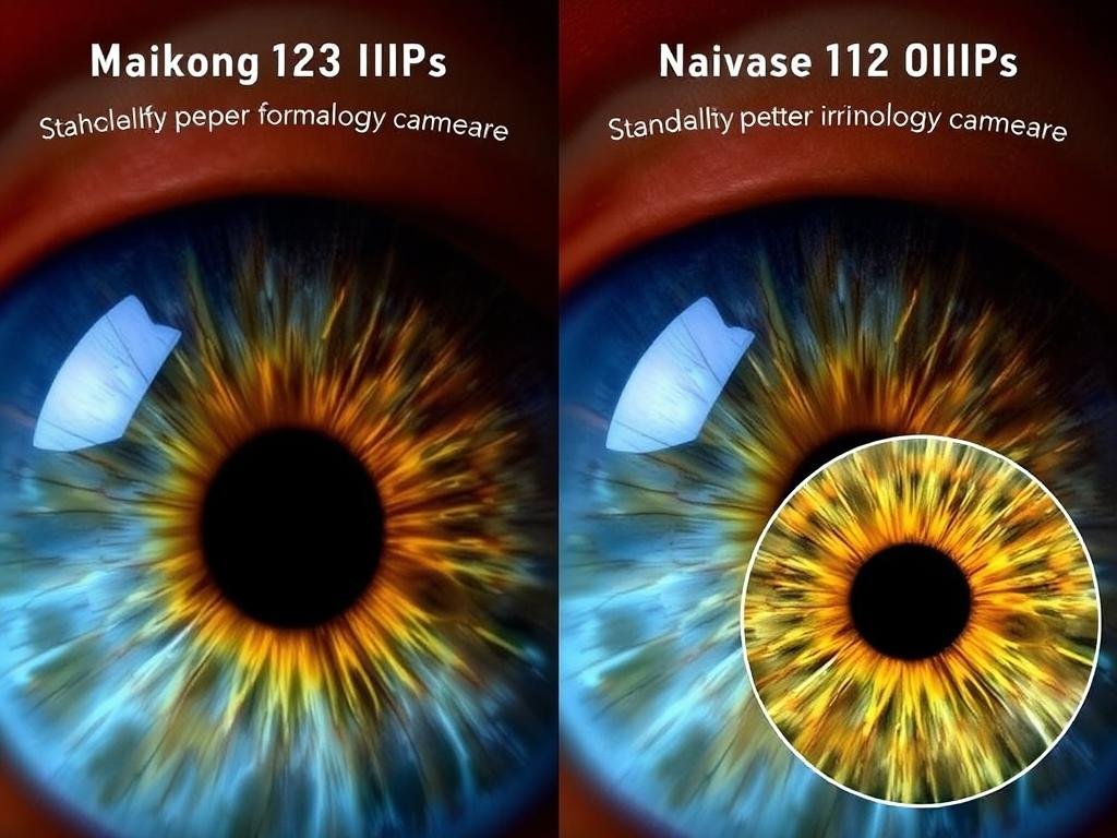 Comparison of Maikong 12MP iridology camera image quality versus competitors