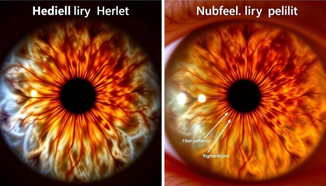Comparison of healthy and unhealthy iris patterns in left eye iridology