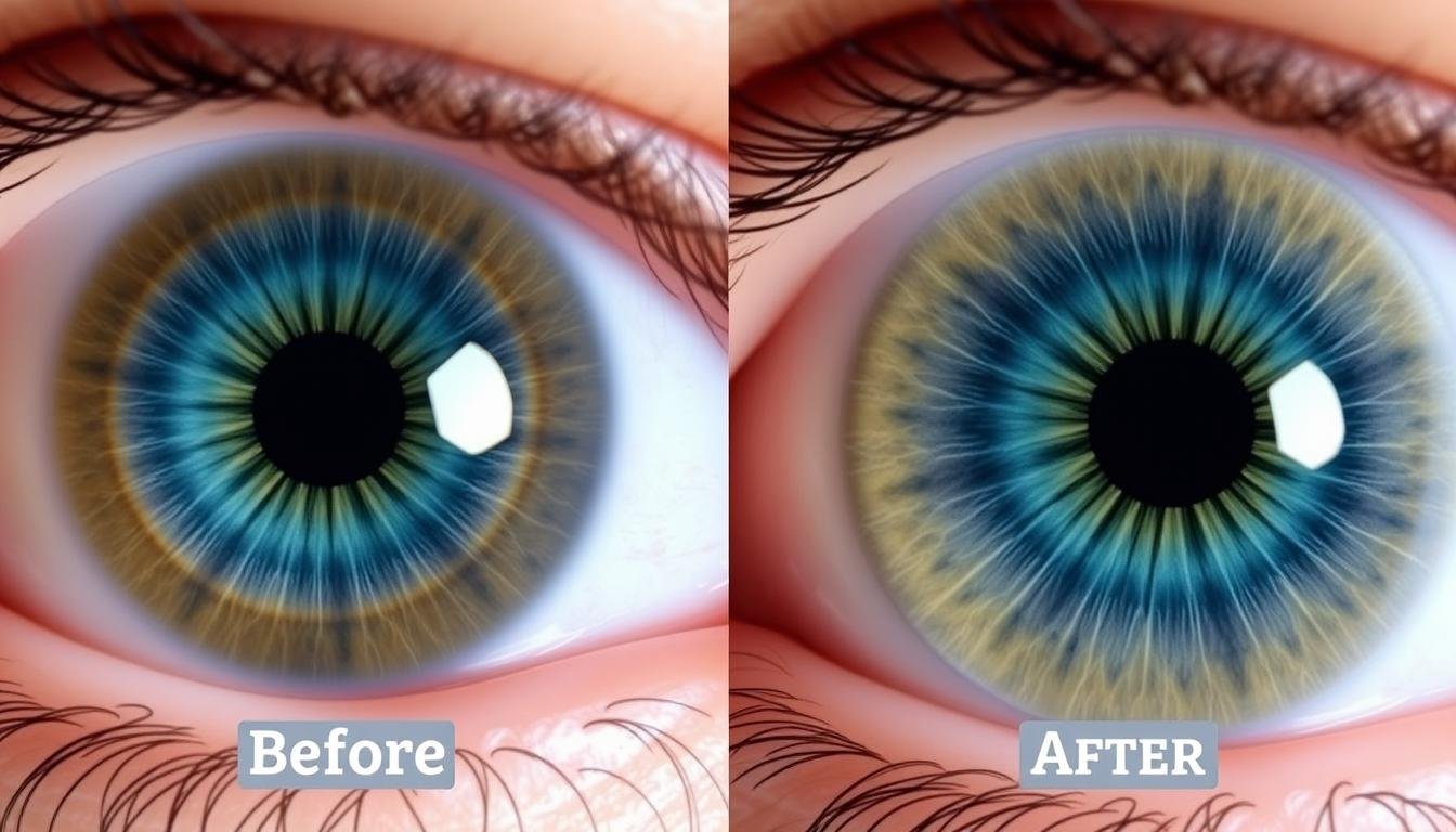Comparison of iris patterns before and after lifestyle changes in iridology iris diagnosis case study