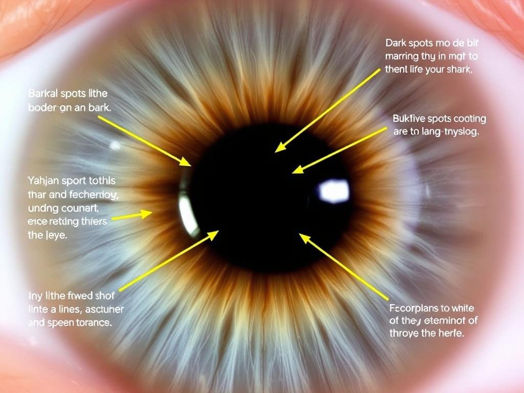 Demonstration of how to read markings on a MAIKONG iridology chart
