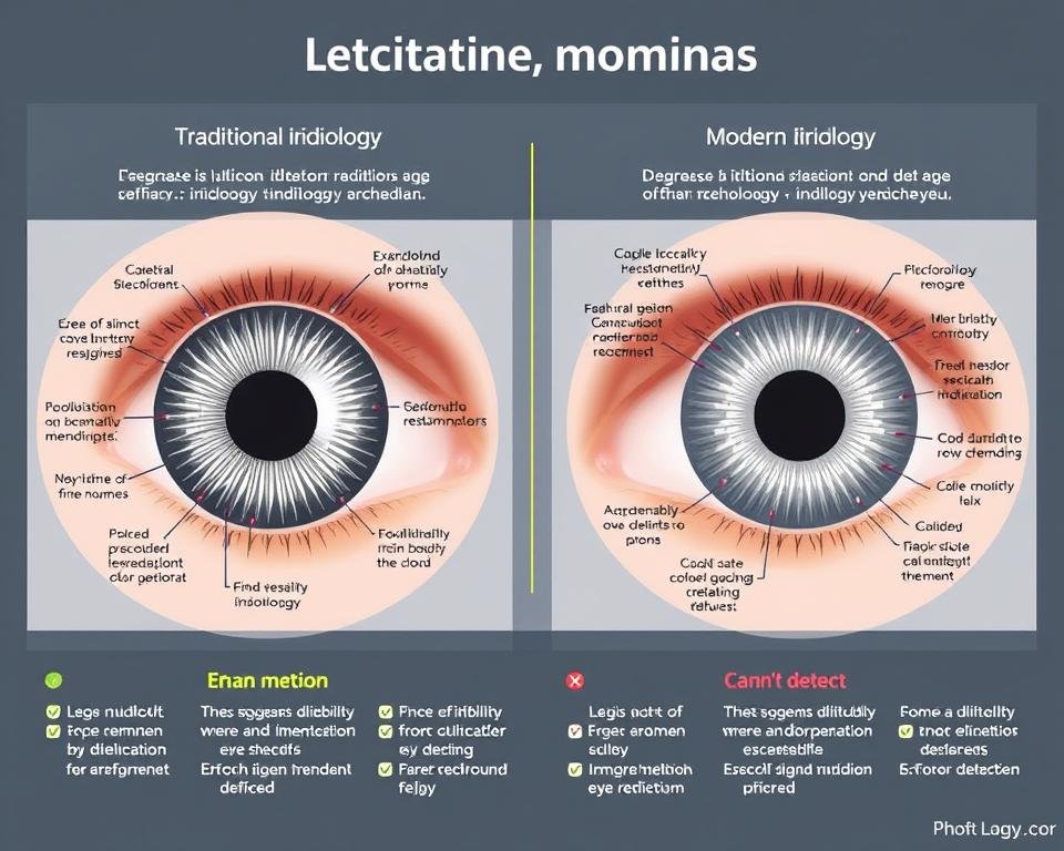 Diagram showing limitations of different eye reading methods for health assessment