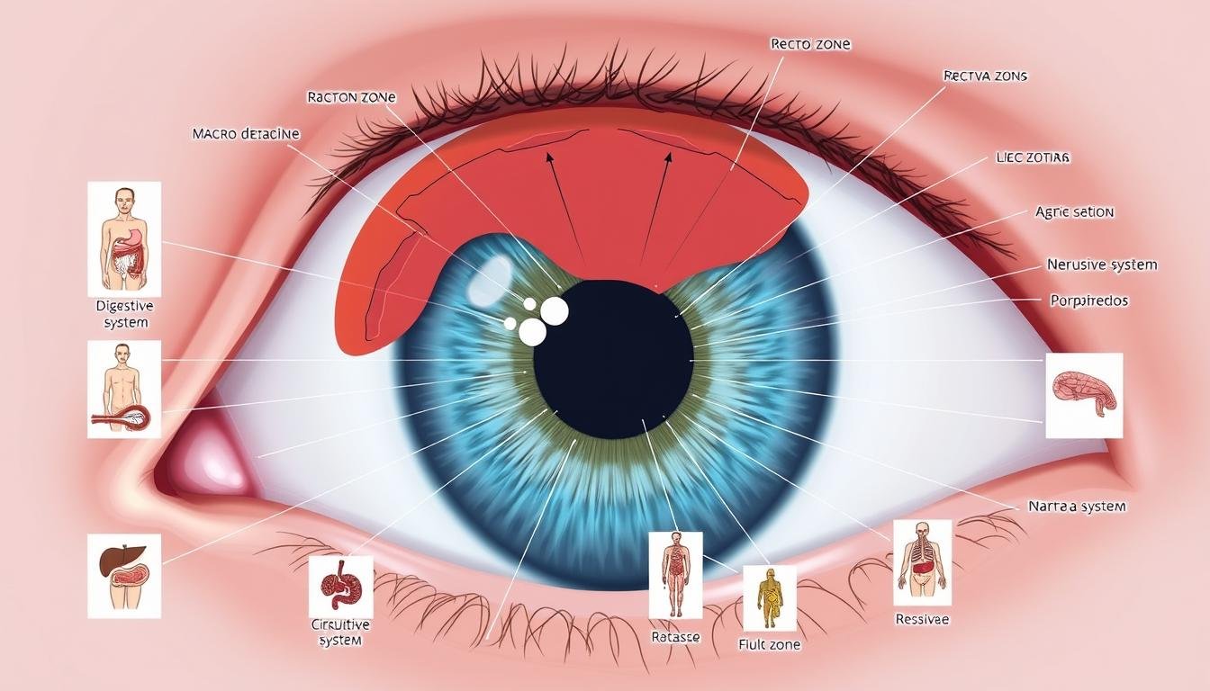 Diferentes zonas del iris y su correspondencia con sistemas específicos del cuerpo