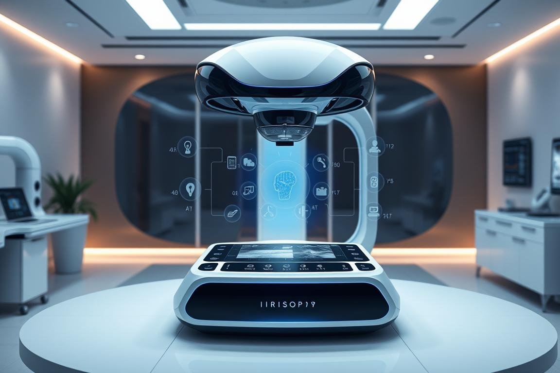 Futuristic Iriscopio concept with advanced digital features