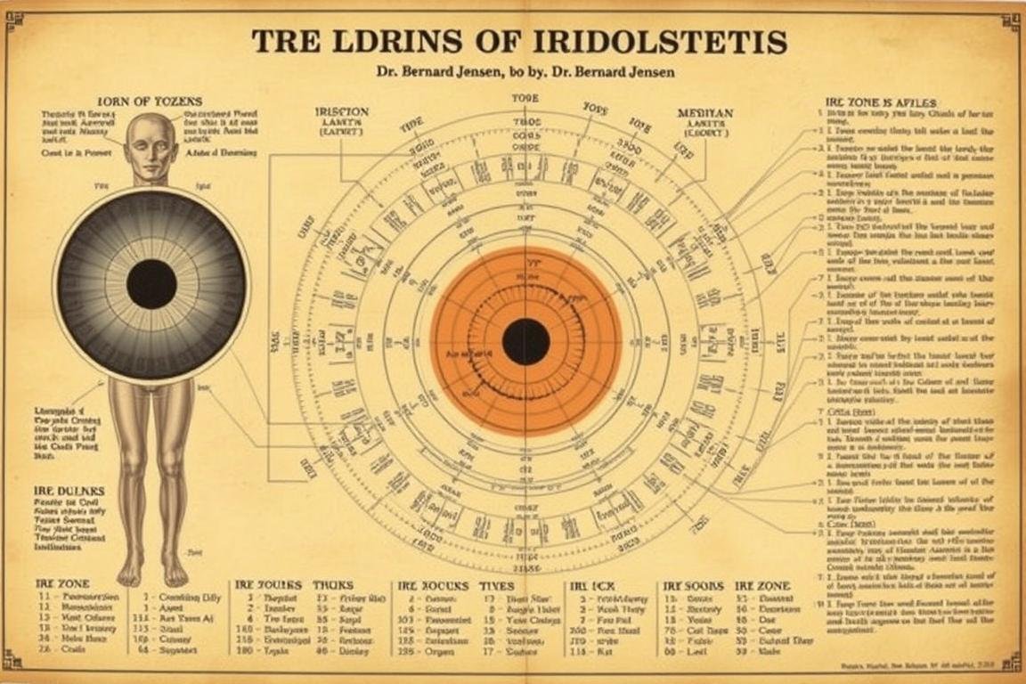 Historical iridology chart developed by Dr. Bernard Jensen