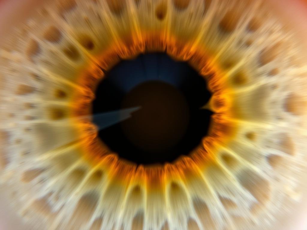 Iris showing digestive zone markings - iridology examples of gastrointestinal issues