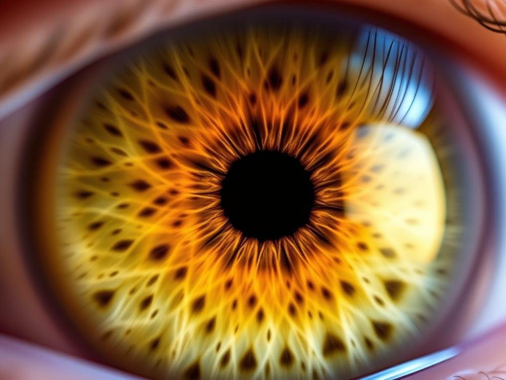 Iris showing inherited constitutional patterns - iridology examples of genetic predispositions