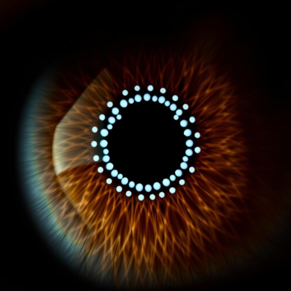 Iris with a lymphatic rosary pattern indicating lymphatic system concerns