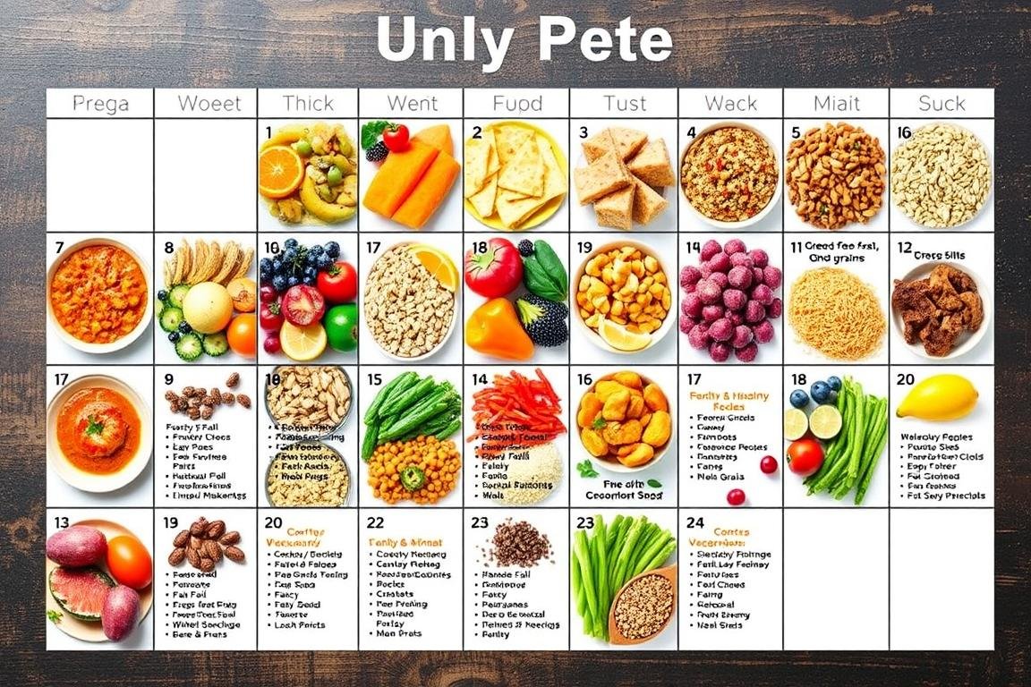 Meal plan featuring eye-healthy foods to prevent eye stress rings