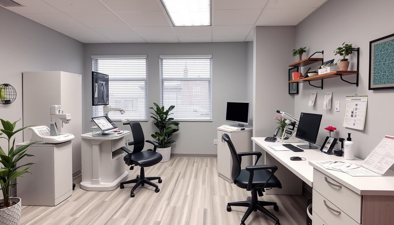 Modern holistic health clinic incorporating iridology iris diagnosis with other complementary practices