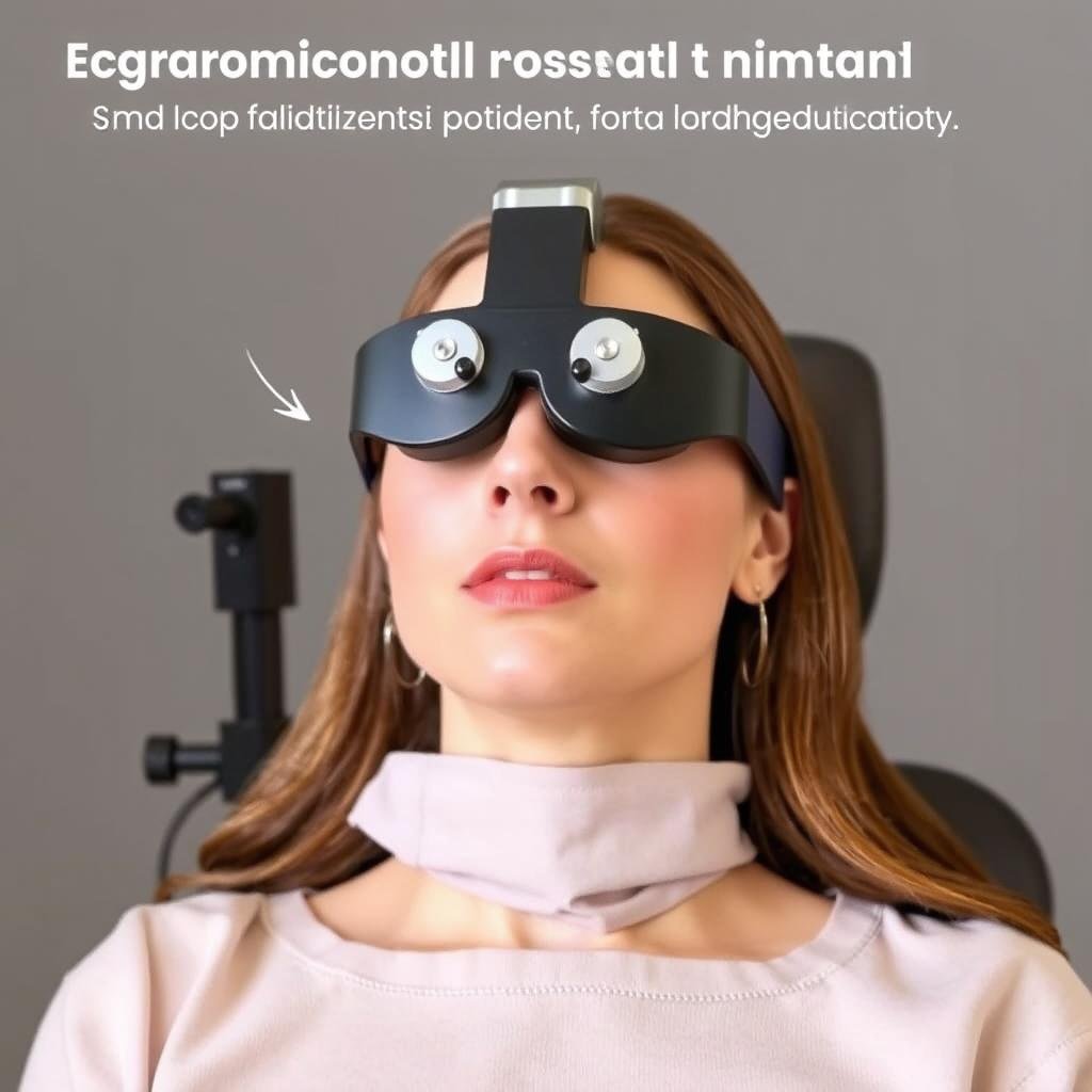 Patient positioning aid for iridology examination