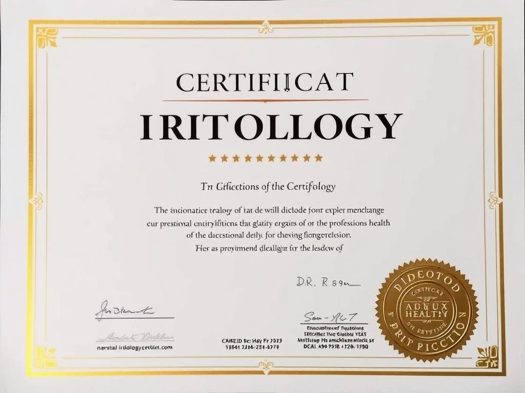 Professional certification diploma from the International Iridology Practitioners Association