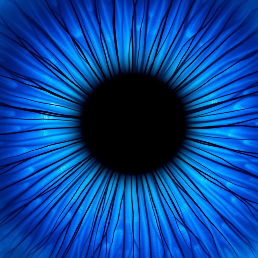 Radii solaris lines in left eye iris showing spoke-like patterns