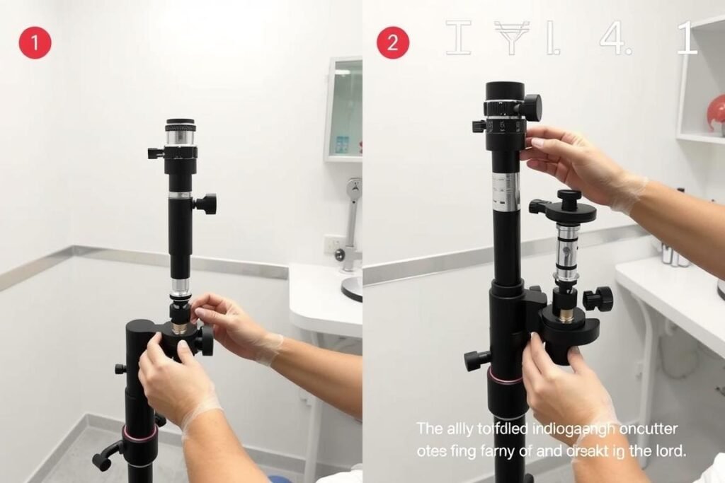 Step-by-step assembly of Maikong iridology camera stand
