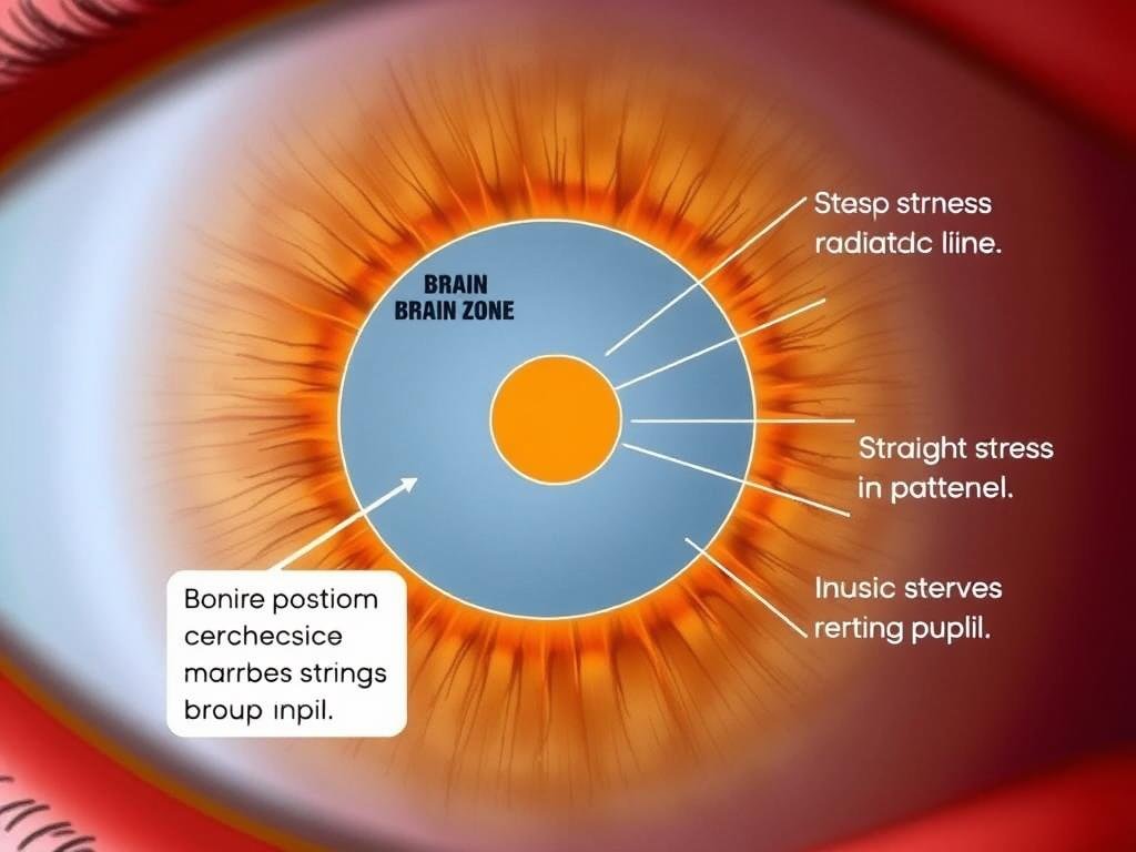 Brain and nervous system zone in the left eye iridology map