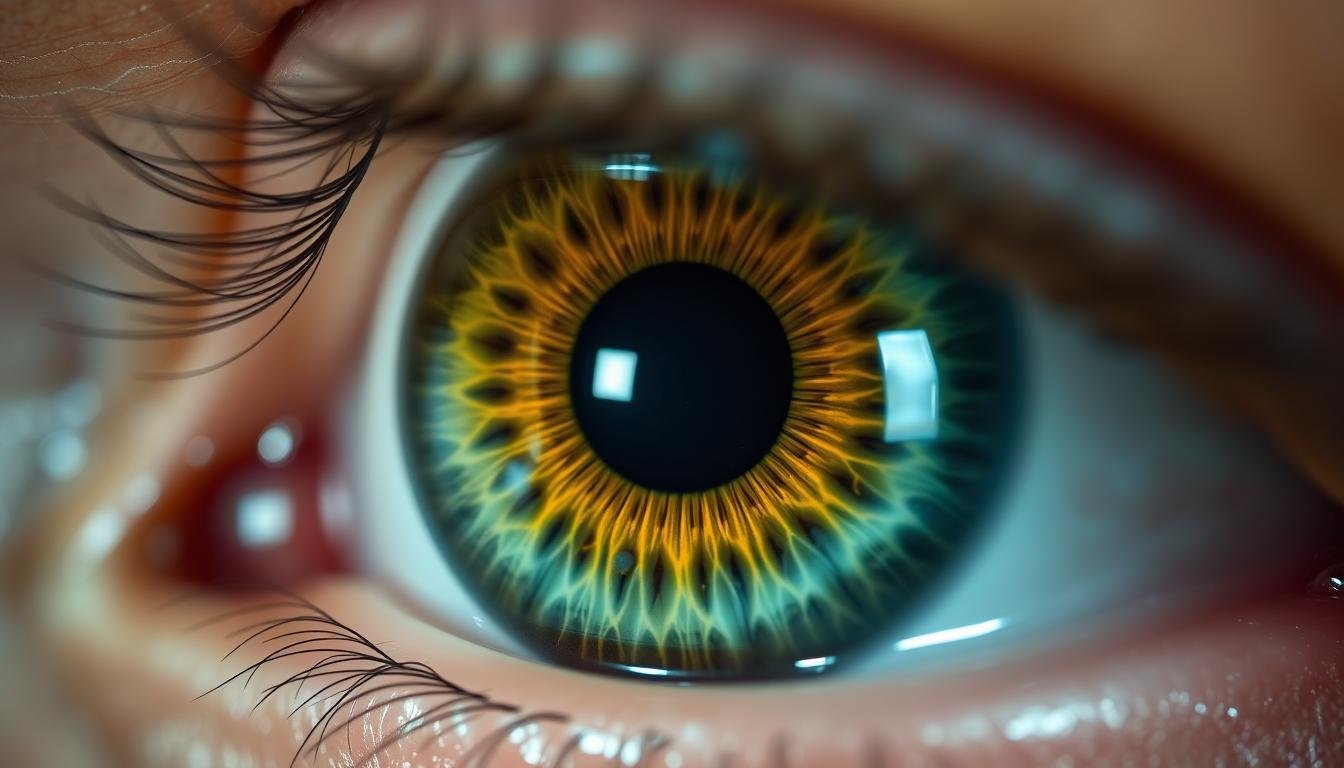 Rings In Eyes Iris: Causes, Types, and Their Significance 1 Close-up of human eye showing iris rings and eye anatomy