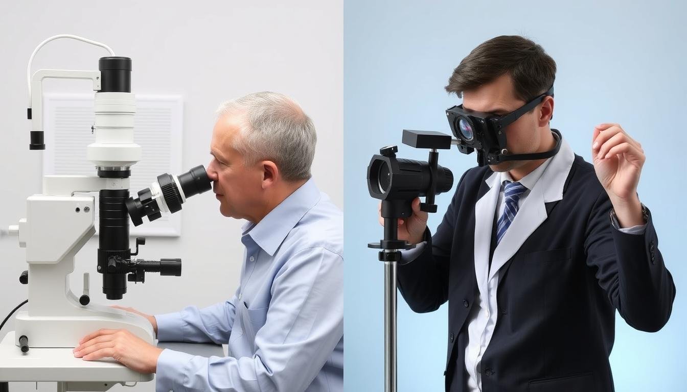 Comparison of conventional eye examination and irisology analysis showing the different approaches Comparison of conventional eye examination and irisology analysis showing the different approaches