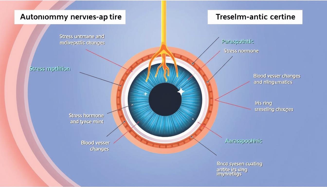 Diagram showing autonomic nervous system influence on iris structure Diagram showing autonomic nervous system influence on iris structure