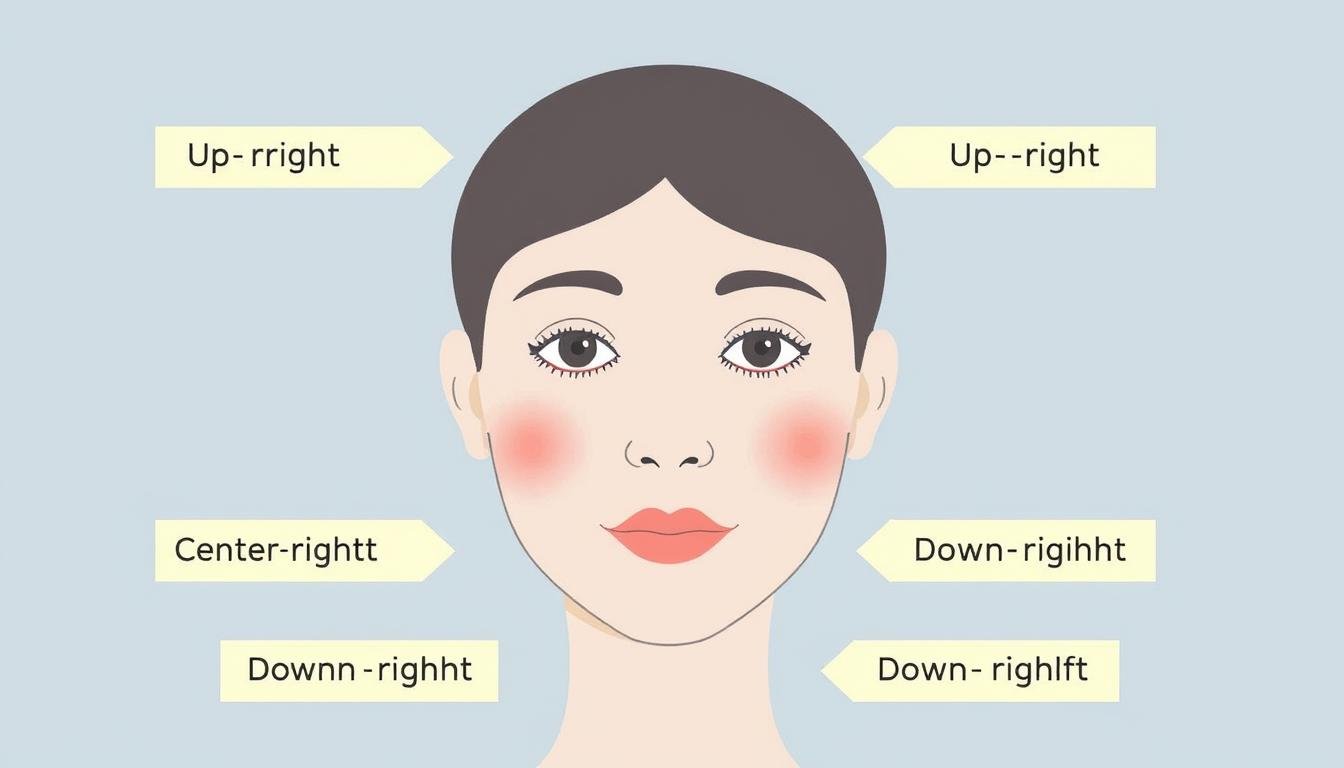 Diagram showing different eye movement directions and their potential meanings Diagram showing different eye movement directions and their potential meanings