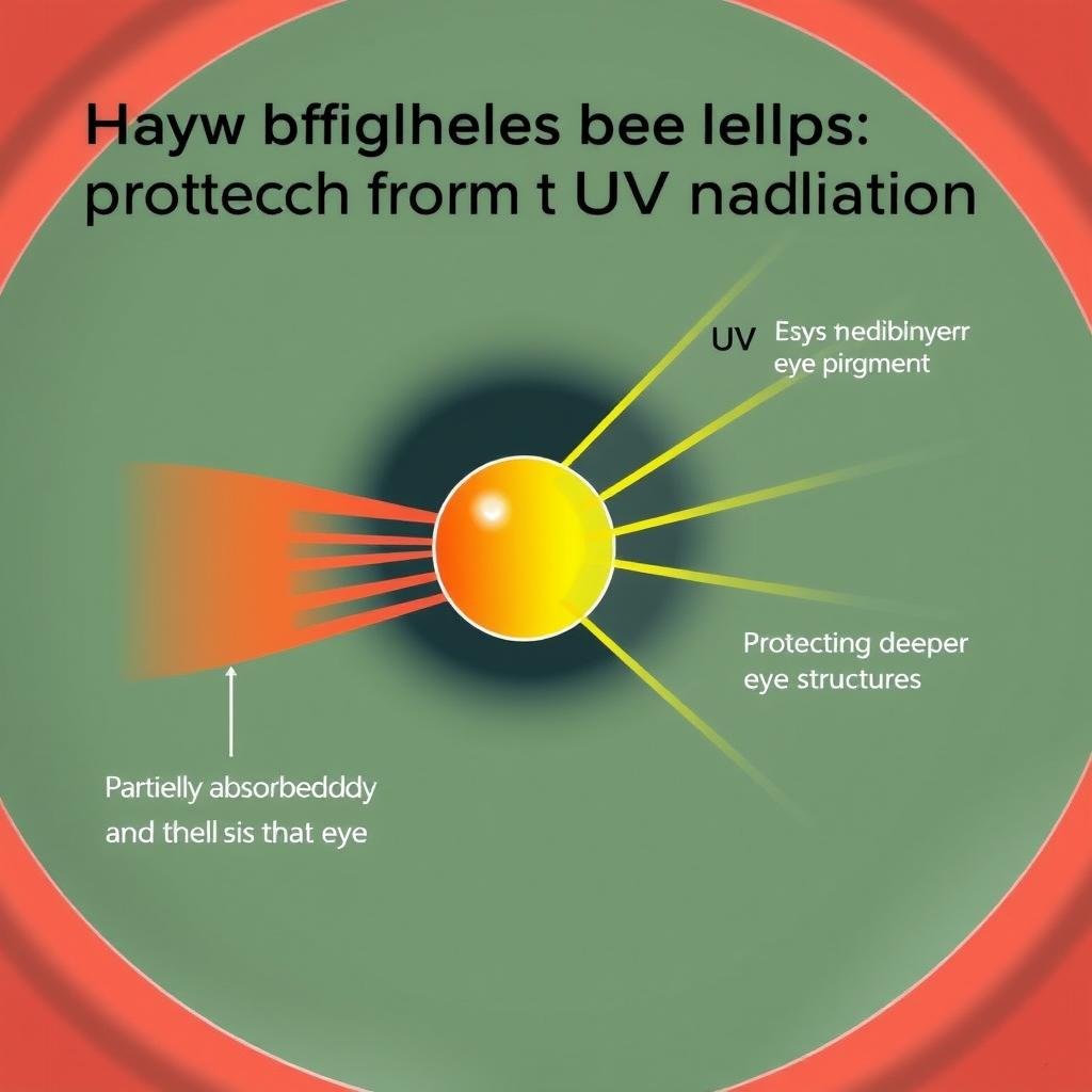 Diagram showing how the iris medical term helps protect the eye from UV damage