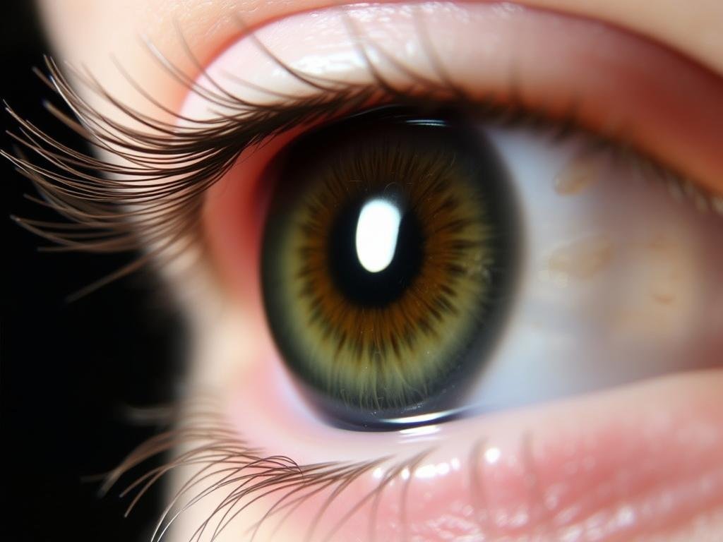Eye with prominent limbal ring showing the dark circle at the cornea-sclera junction