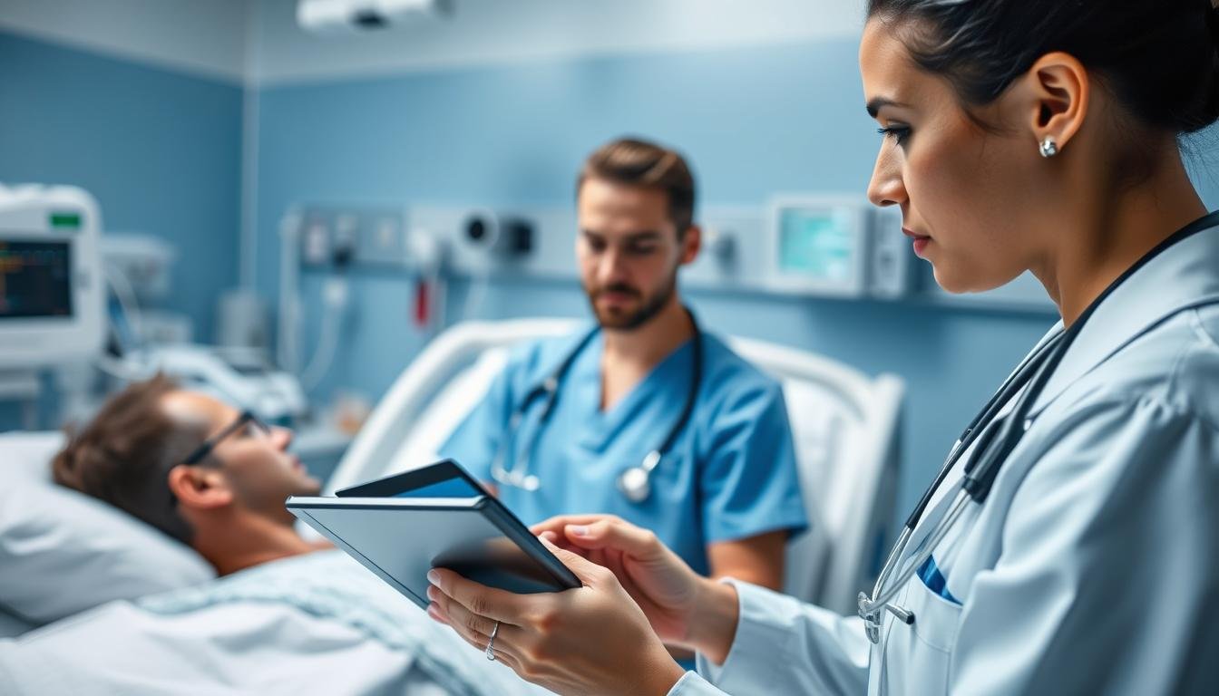 Healthcare professional using Medical Iris technology for patient identification
