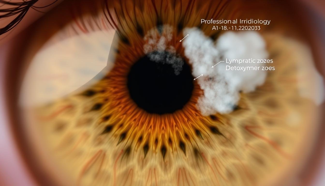 Iris showing lymphatic congestion patterns