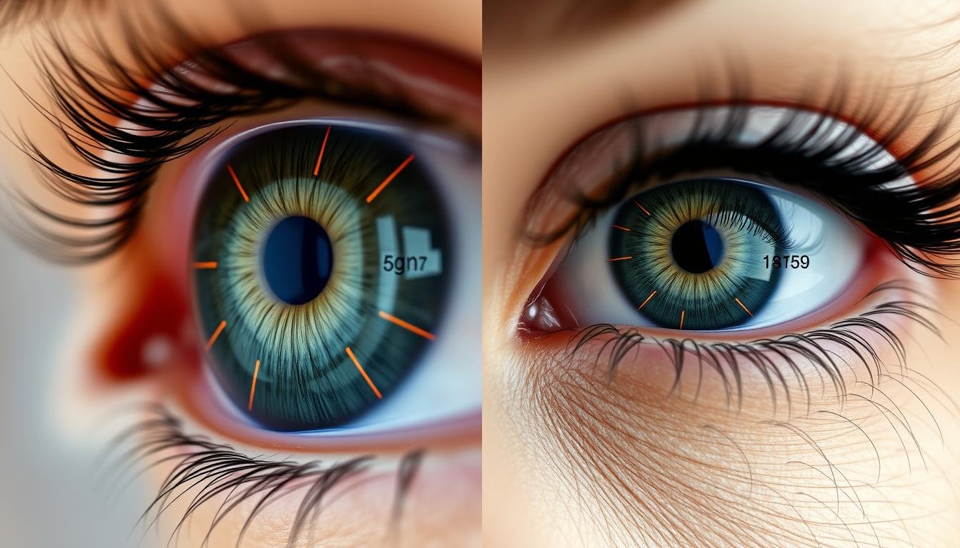 Iris showing signs of hormonal imbalance patterns