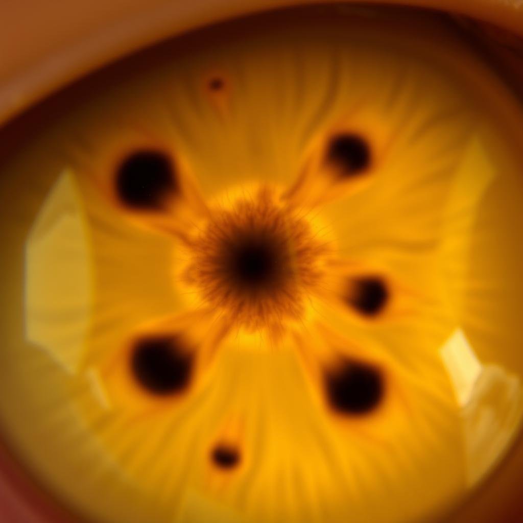 Iris with pigment spots that may indicate organ-specific concerns