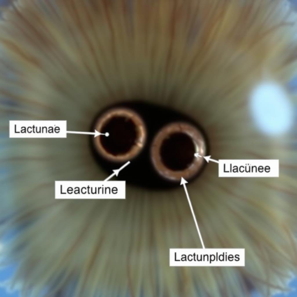 Lacunae markings in iridology map left eye