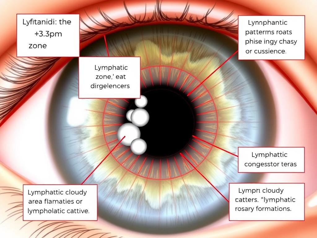 Lymphatic system zone in the left eye iridology map