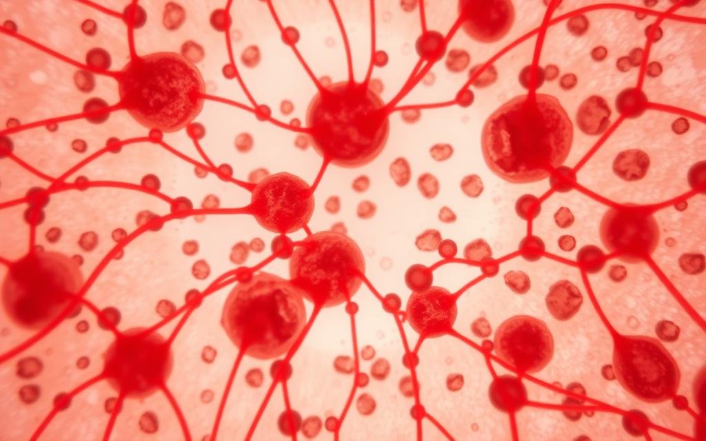 Microscopic view of inflammatory cells that can affect iris tissue structure Microscopic view of inflammatory cells that can affect iris tissue structure