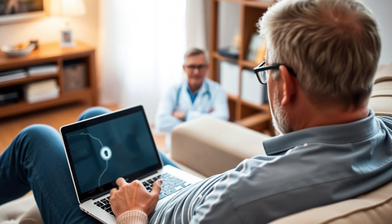 Patient using Medical Iris authentication during a telemedicine session