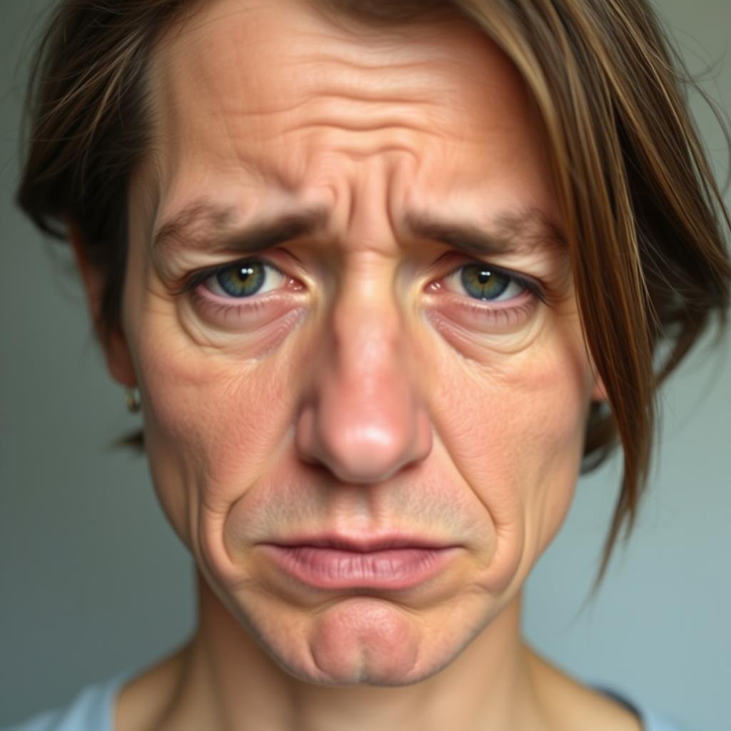 Person showing signs of chronic stress and fatigue related to adrenal dysfunction