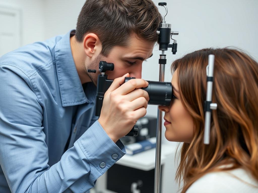 Student practicing iris analysis during iridology certification Canada training