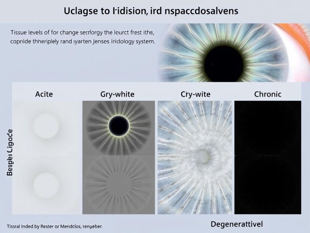 The four levels of tissue change in Bernard Jensen iridology chart The four levels of tissue change in Bernard Jensen iridology chart