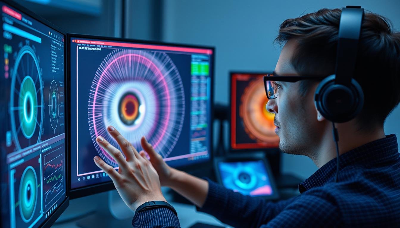 AI system analyzing eye movements and pupil responses