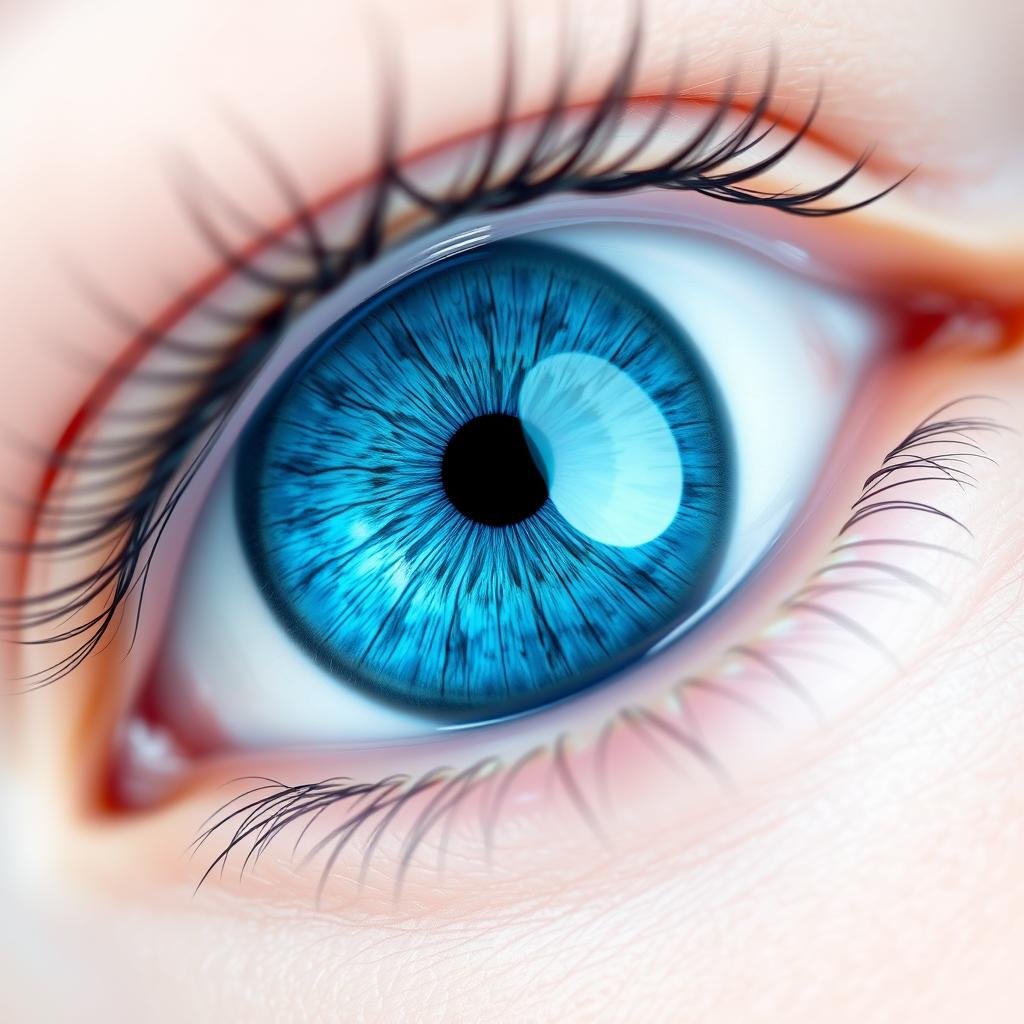 Blue iris in iridology indicating lymphatic constitution