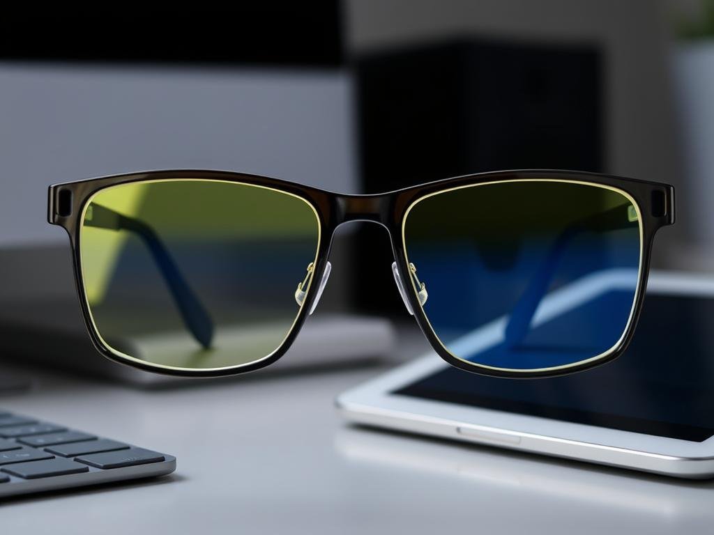Blue light filtering glasses for protecting eye health for reading
