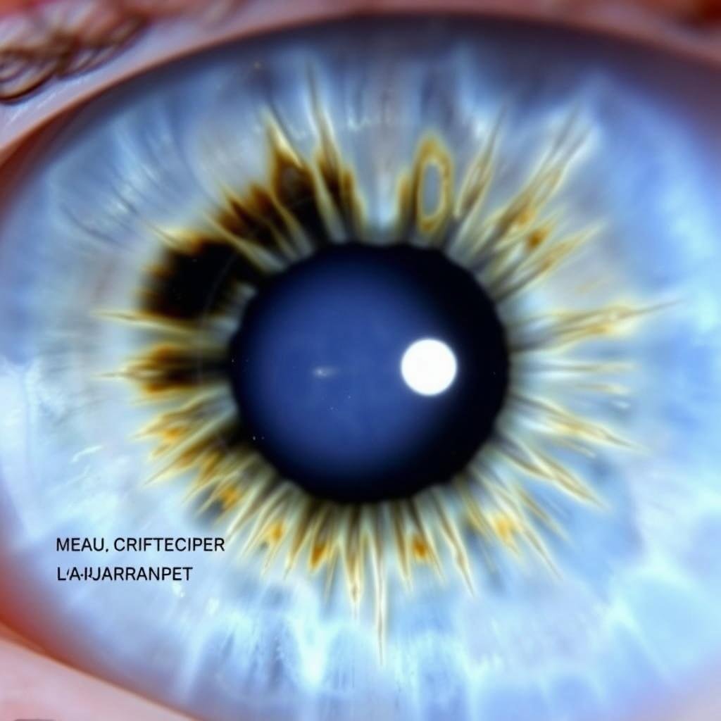 Case study example of right eye iris showing digestive system markings