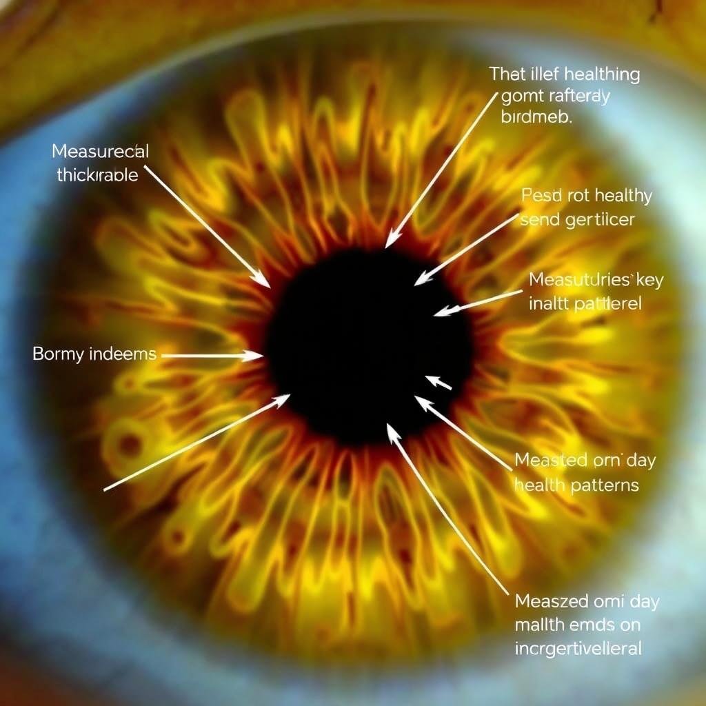 Case study of left iris analysis showing specific health patterns
