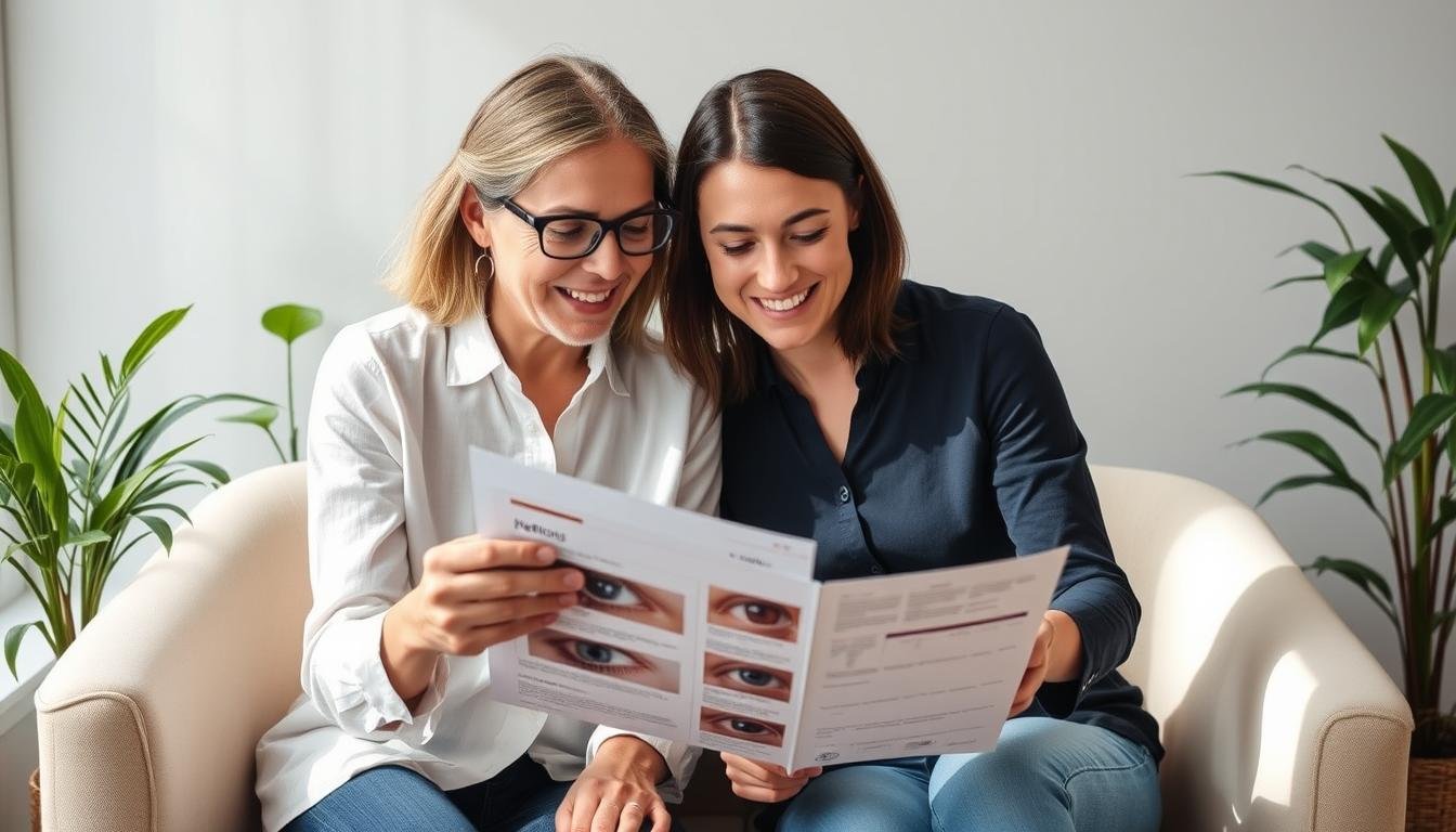 Client and Iridologist reviewing personalized health recommendations together
