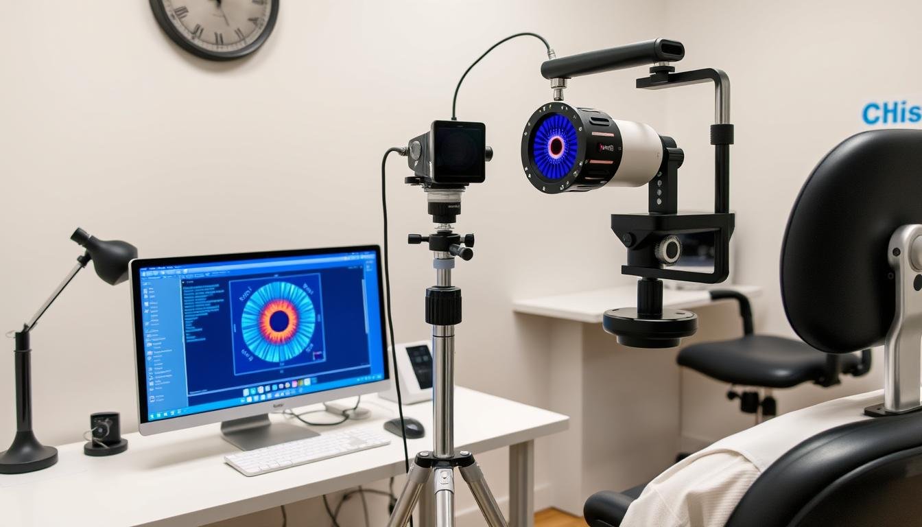 Clinical setup for iridology assessment with software and specialized camera