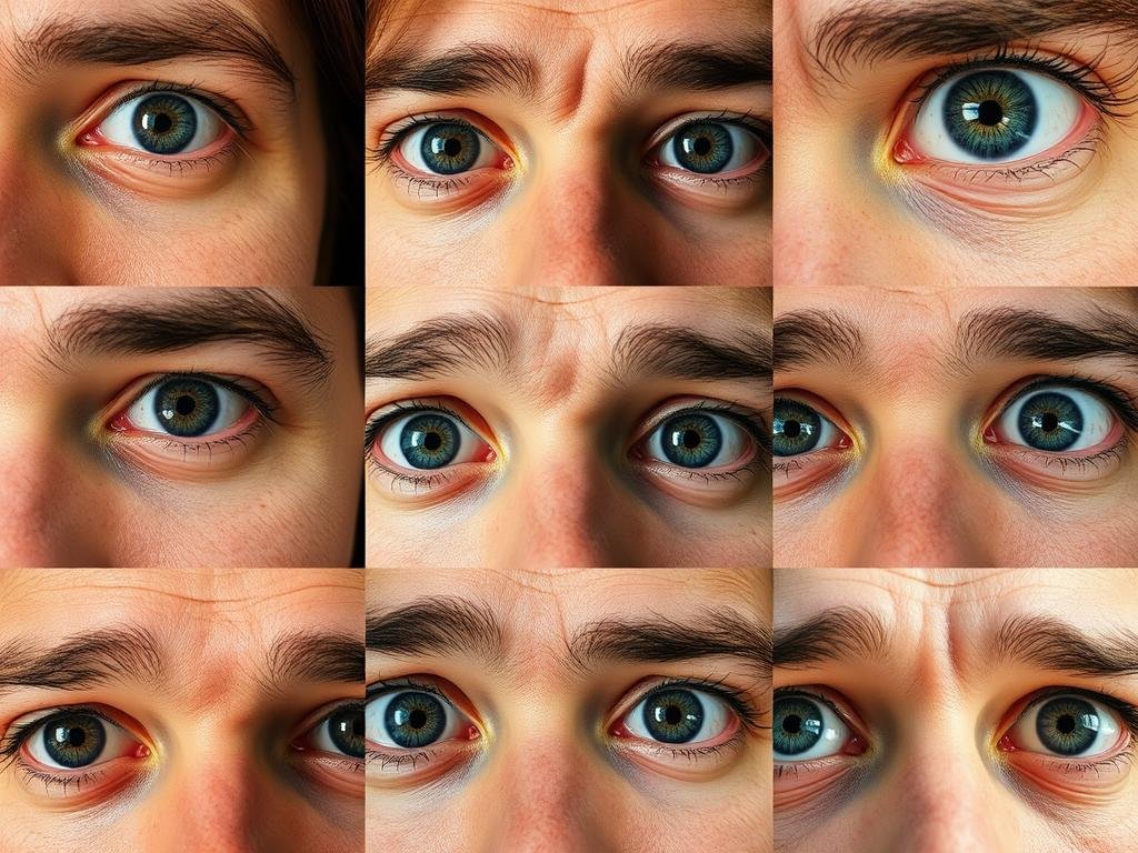 Close-up of human eyes showing different emotional states for Eye Reading