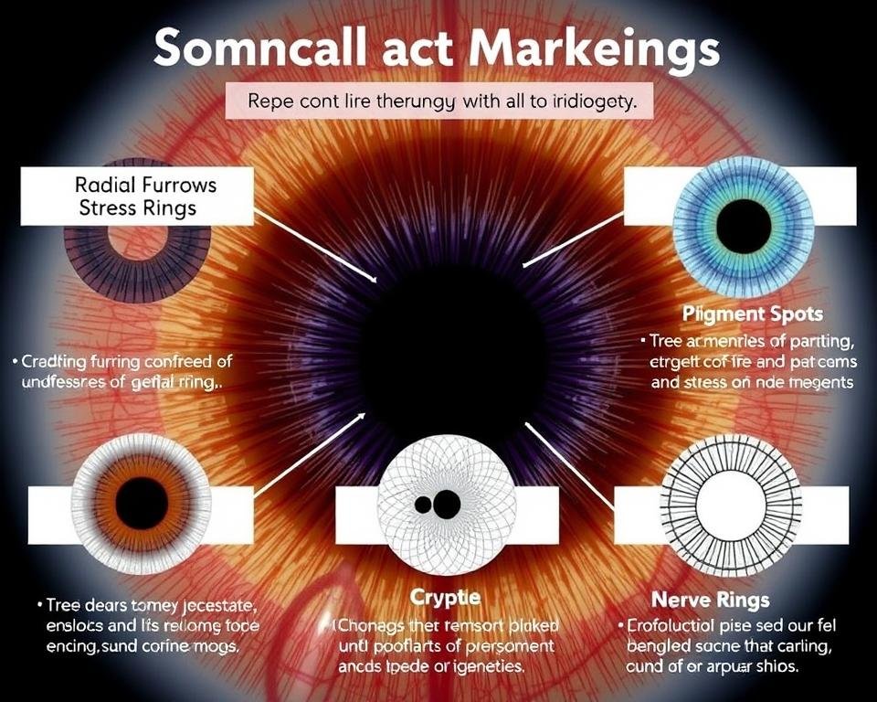 Common iris markings and their meanings in iridology