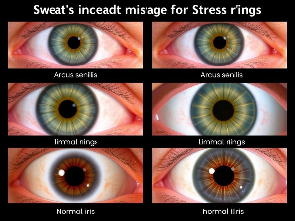 Comparison of different eye conditions that might be mistaken for stress rings