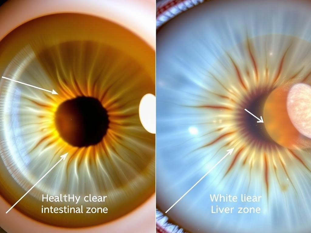 Comparison of healthy iris versus iris with IBS indicators