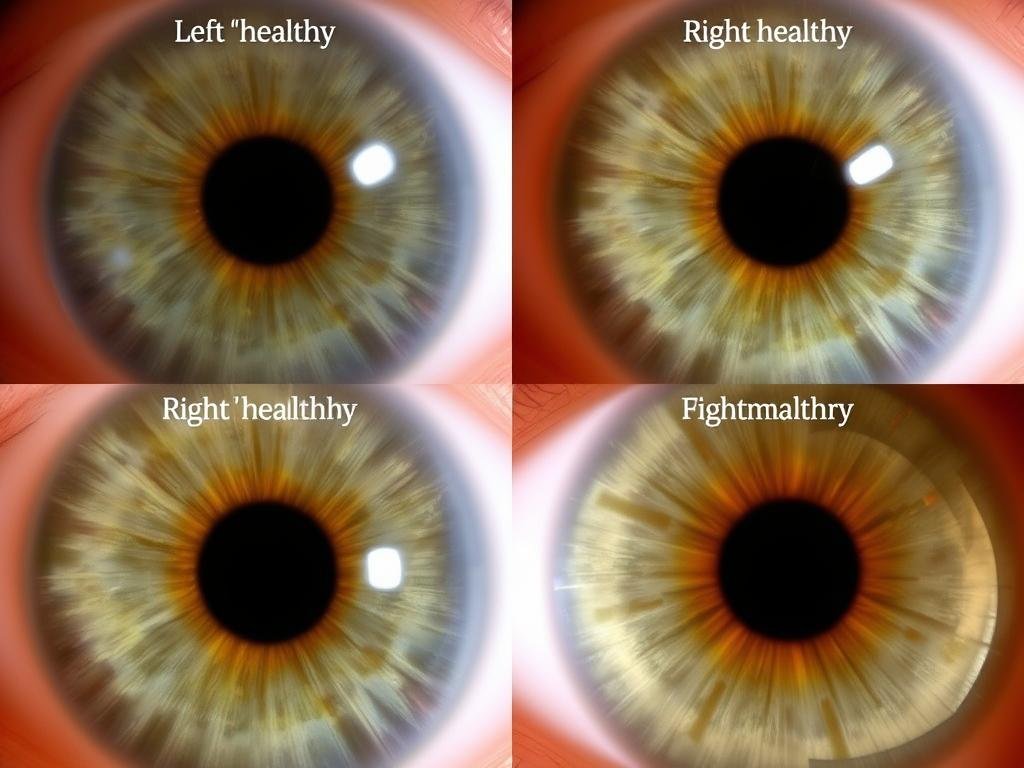 Comparison of healthy vs unhealthy iris patterns in left and right eyes according to iridology